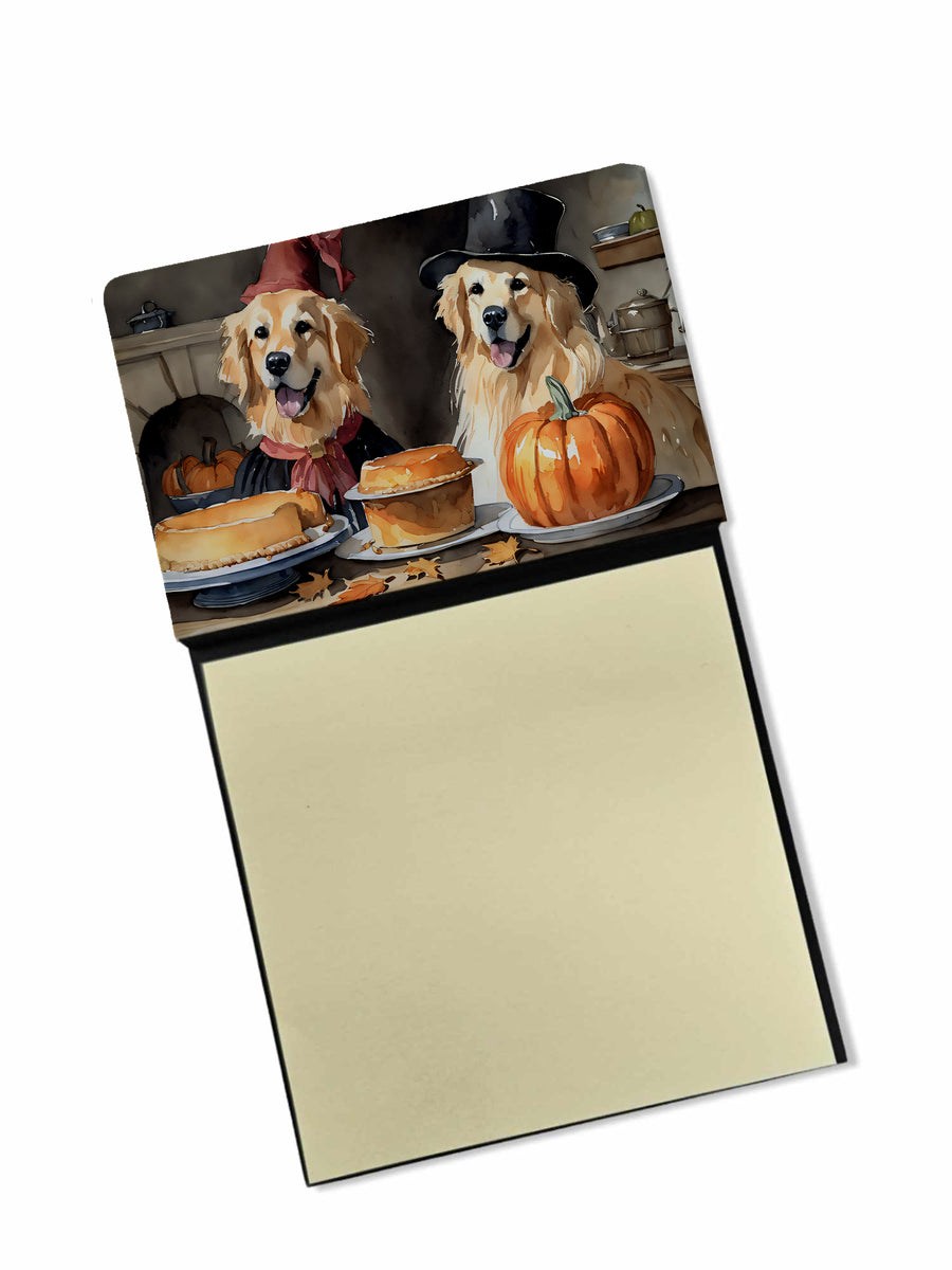 Golden Retriever Fall Kitchen Pumpkins Sticky Note Holder Image 1