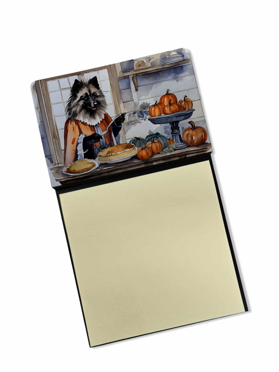Keeshond Fall Kitchen Pumpkins Sticky Note Holder Image 1