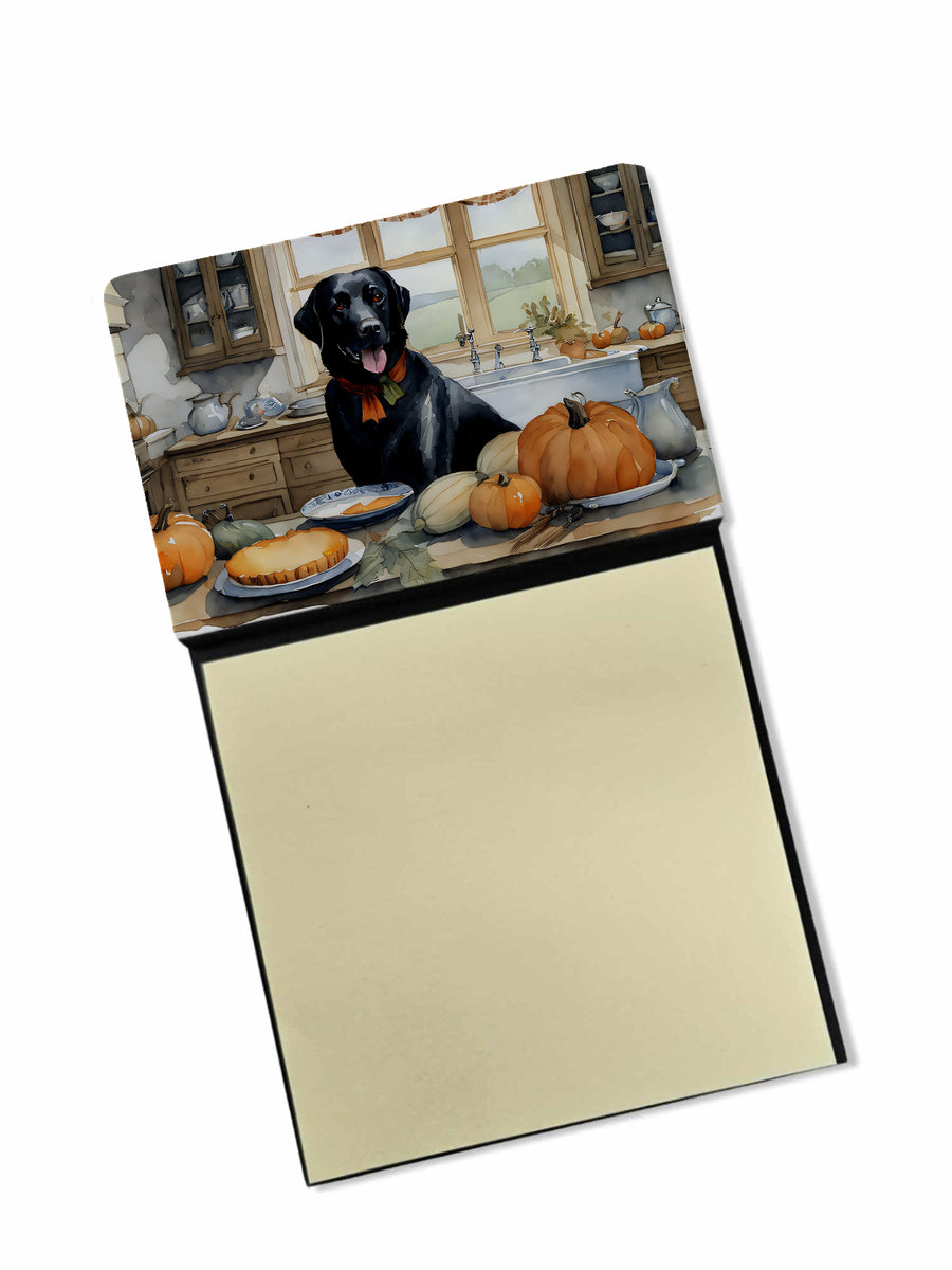 Black Lab Fall Kitchen Pumpkins Sticky Note Holder Image 1