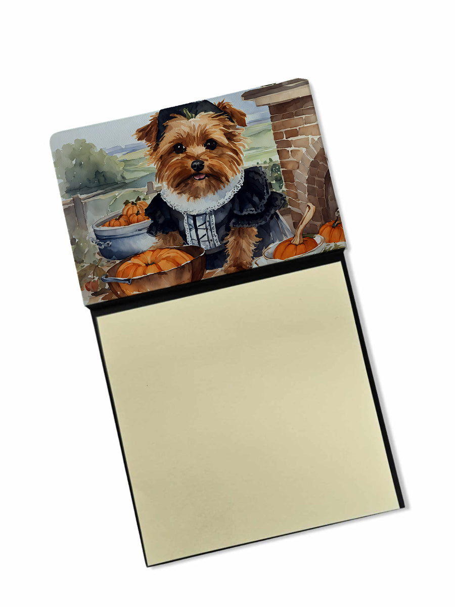 Norfolk Terrier Fall Kitchen Pumpkins Sticky Note Holder Image 1