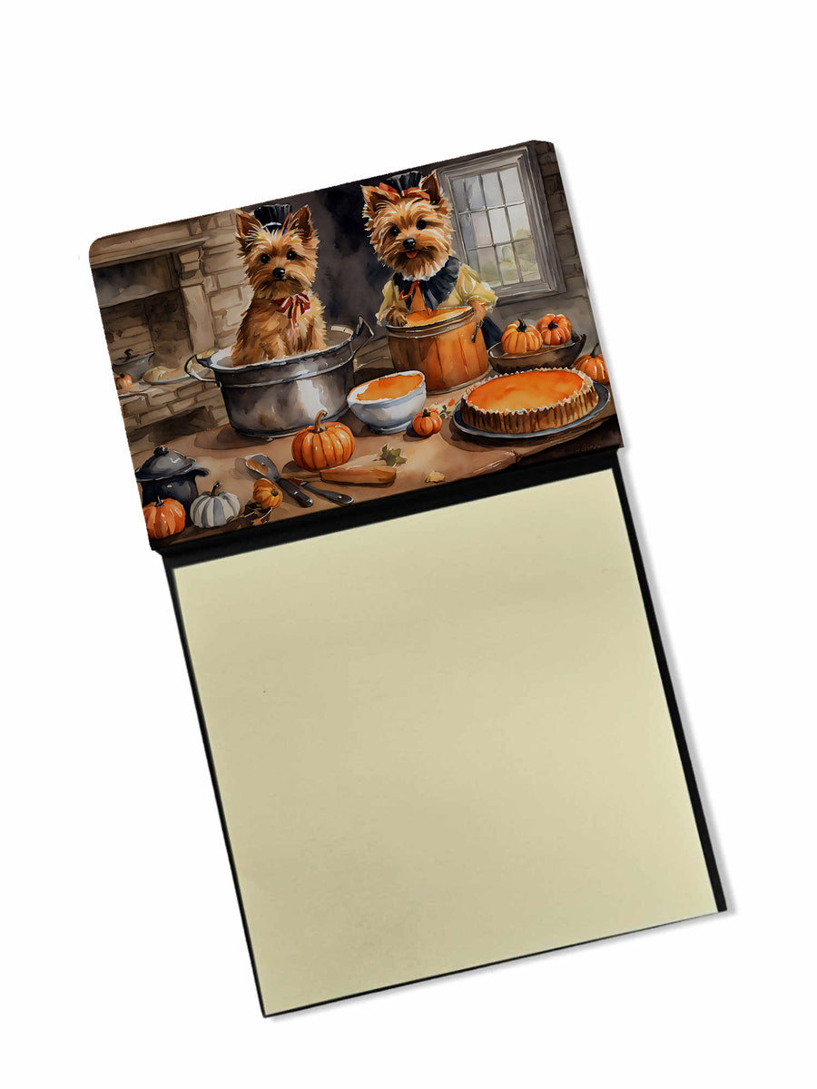 Norwich Terrier Fall Kitchen Pumpkins Sticky Note Holder Image 1
