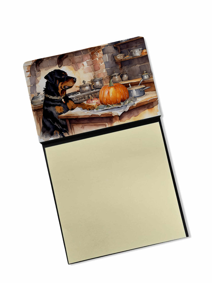 Rottweiler Fall Kitchen Pumpkins Sticky Note Holder Image 1