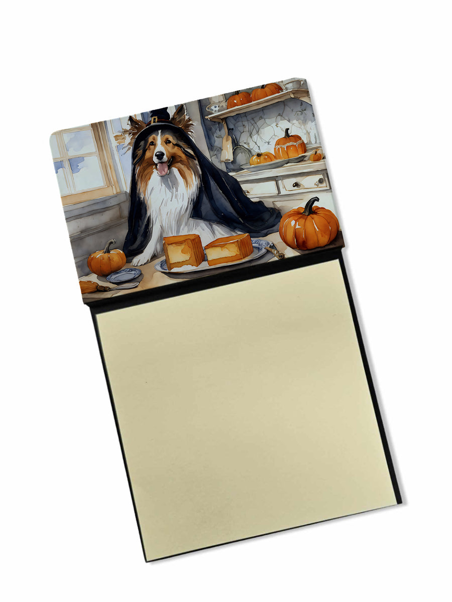Sheltie Fall Kitchen Pumpkins Sticky Note Holder Image 1