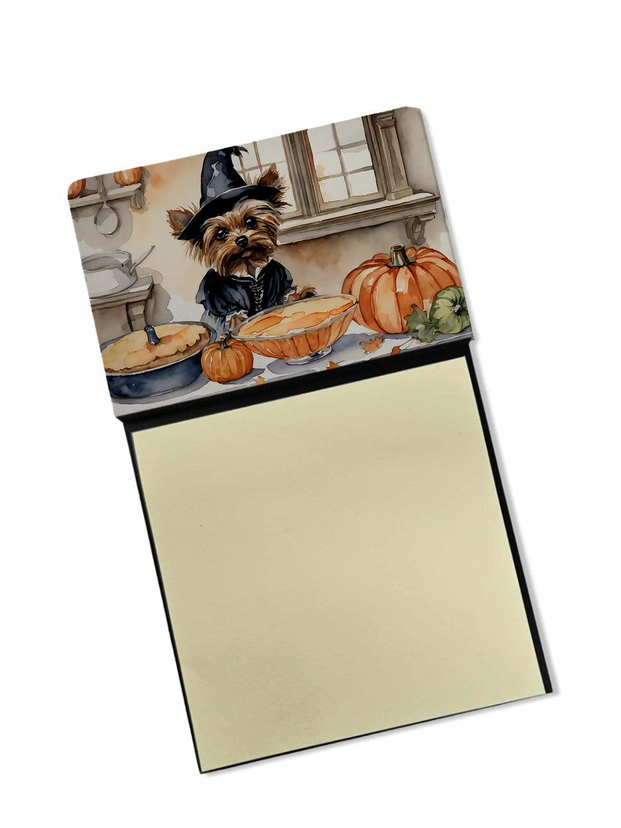 Yorkie Fall Kitchen Pumpkins Sticky Note Holder Image 1