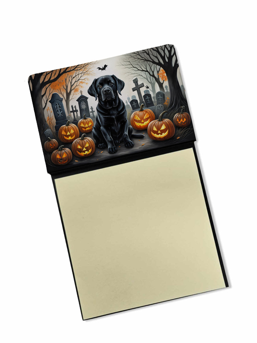 Black Labrador Retriever Spooky Halloween Sticky Note Holder Image 1