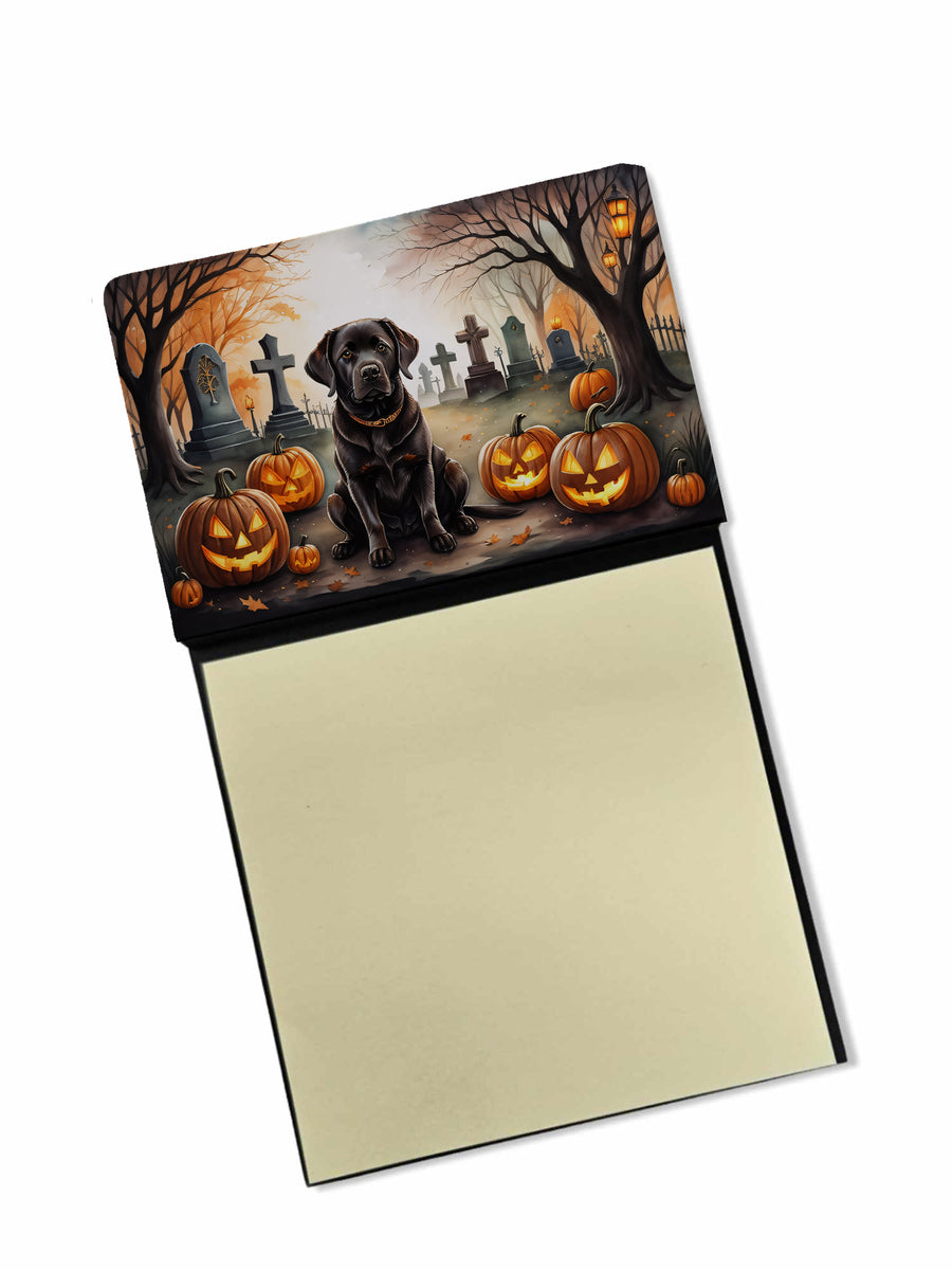 Chocolate Labrador Retriever Spooky Halloween Sticky Note Holder Image 1