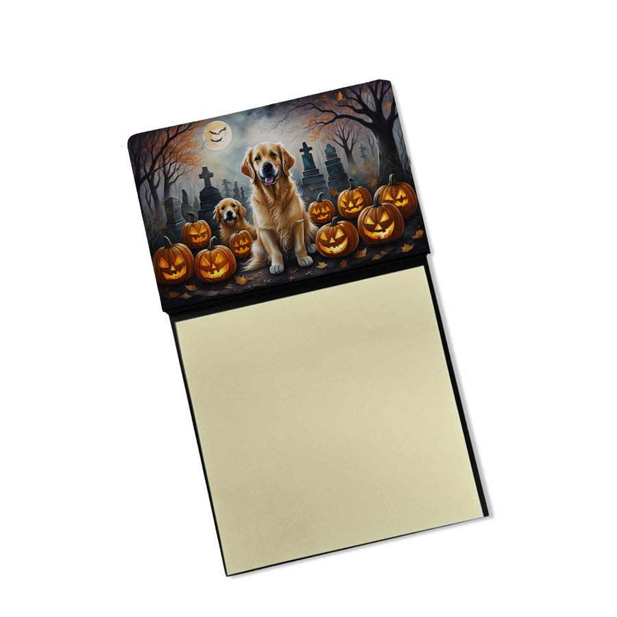 Golden Retriever Spooky Halloween Sticky Note Holder Image 1