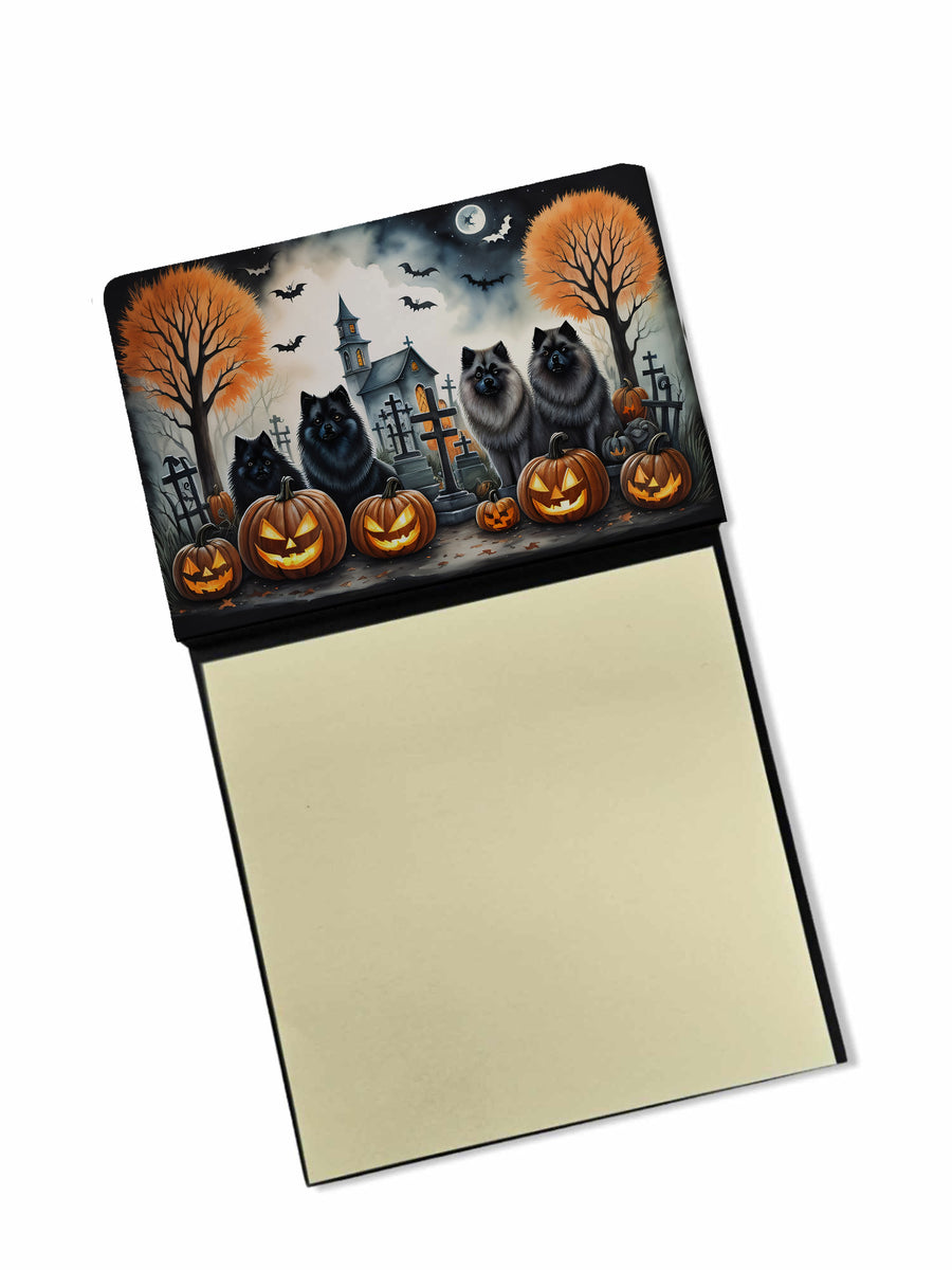 Keeshond Spooky Halloween Sticky Note Holder Image 1