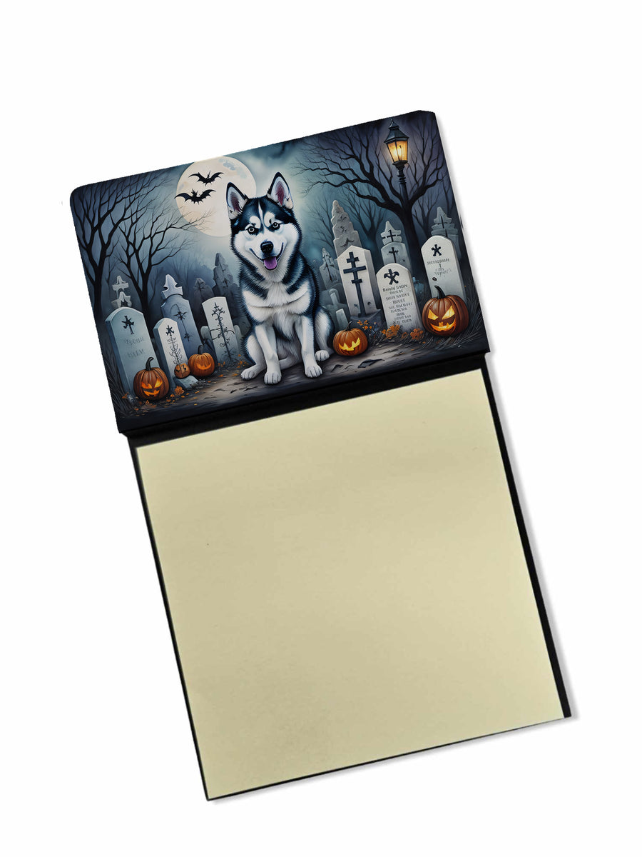 Siberian Husky Spooky Halloween Sticky Note Holder Image 1