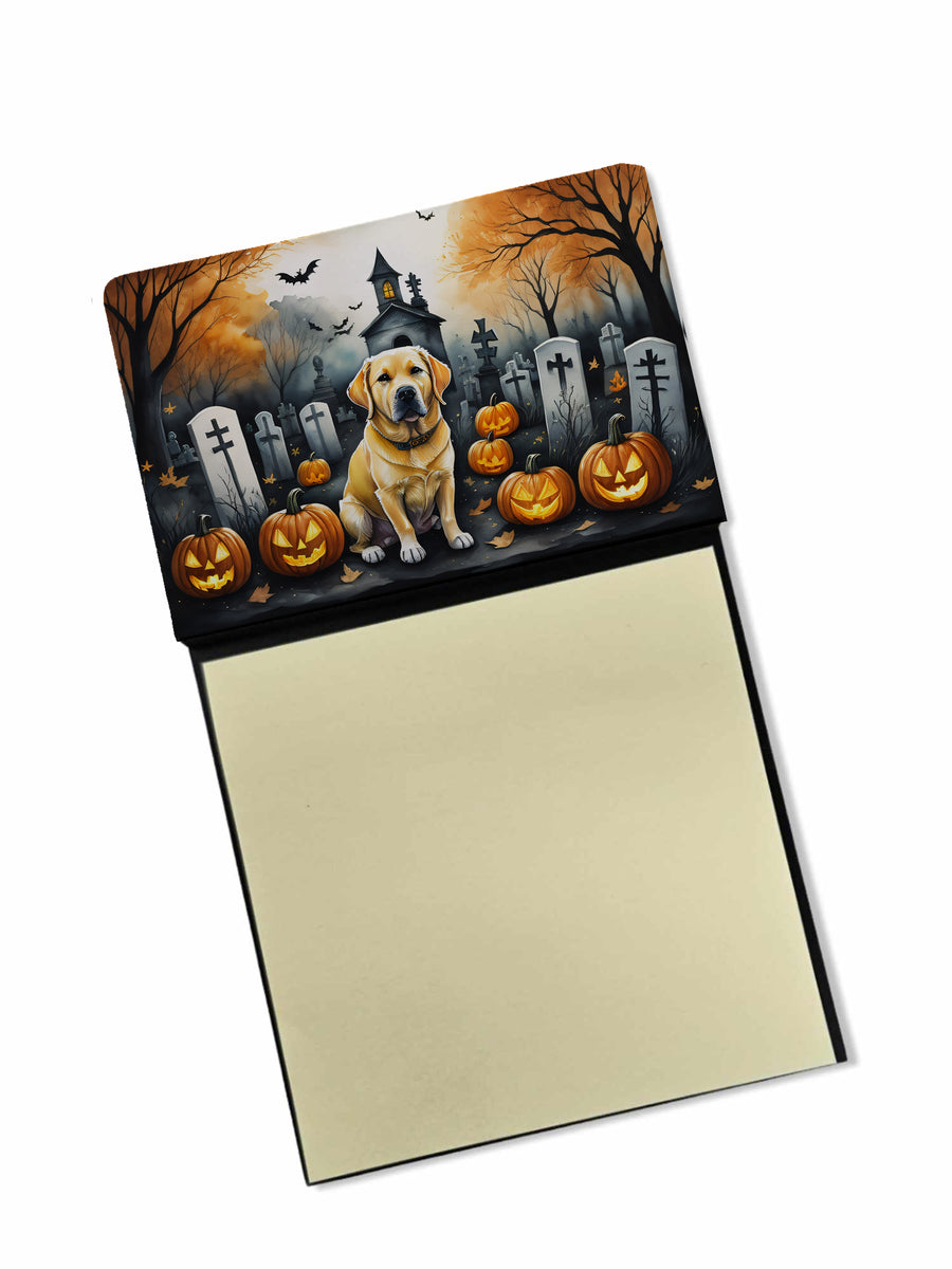 Yellow Labrador Retriever Spooky Halloween Sticky Note Holder Image 1