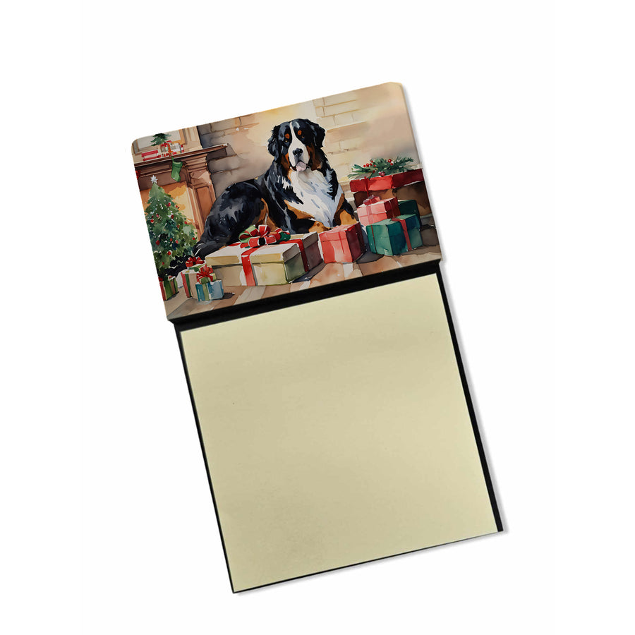 Bernese Mountain Dog Cozy Christmas Sticky Note Holder Image 1