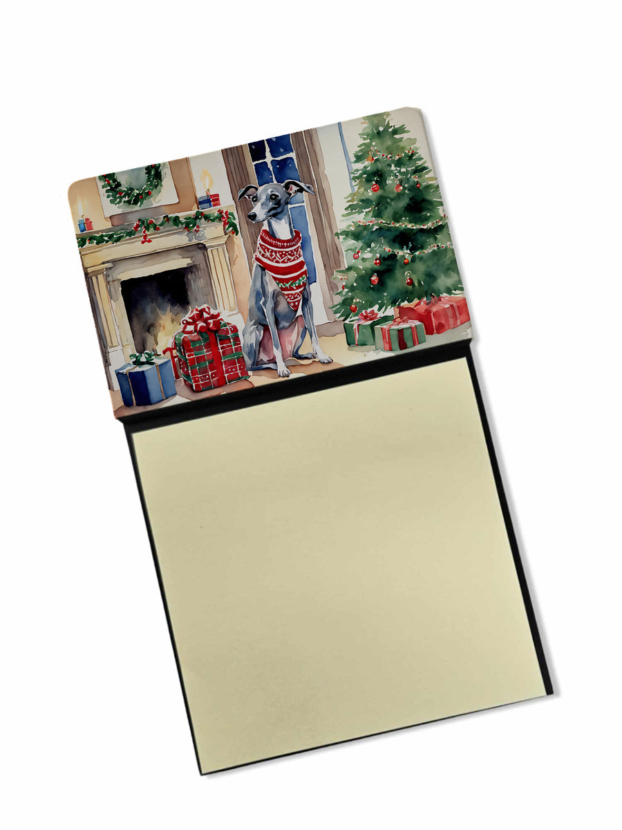Italian Greyhound Cozy Christmas Sticky Note Holder Image 1