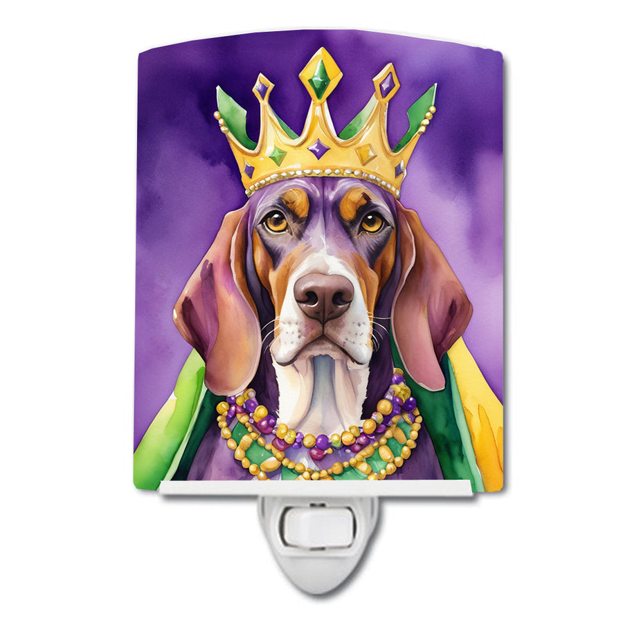 American English Coonhound King of Mardi Gras Ceramic Night Light Image 1