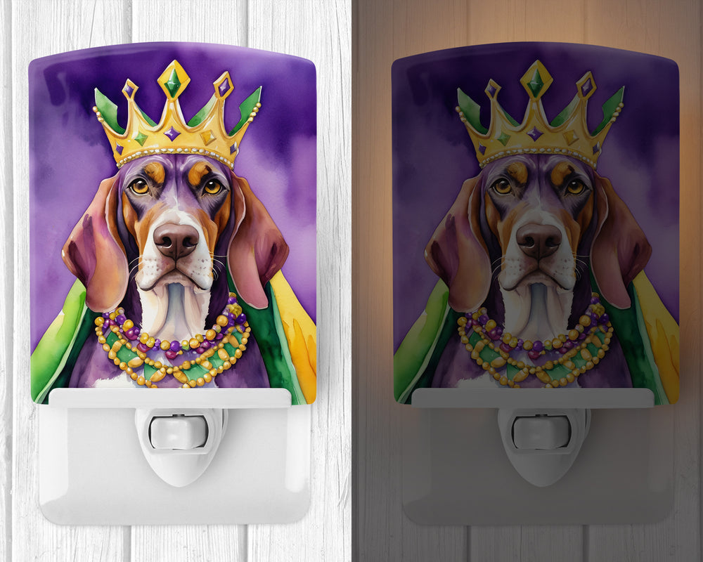 American English Coonhound King of Mardi Gras Ceramic Night Light Image 2