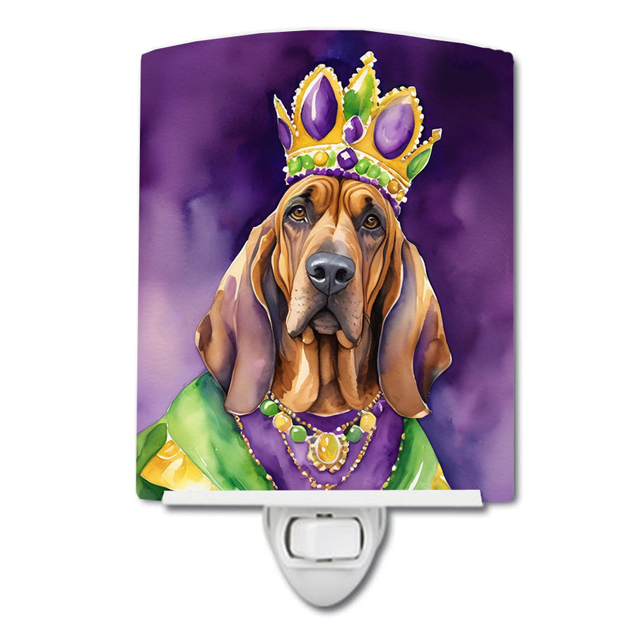 Bloodhound King of Mardi Gras Ceramic Night Light Image 1