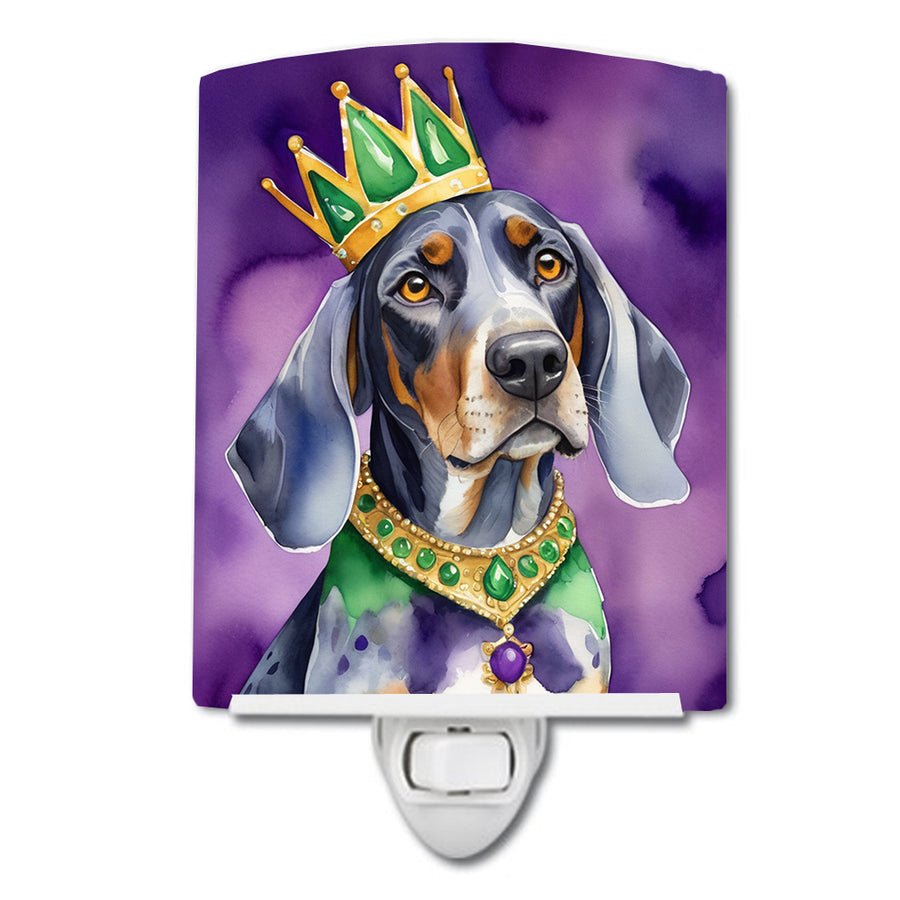 Bluetick Coonhound King of Mardi Gras Ceramic Night Light Image 1