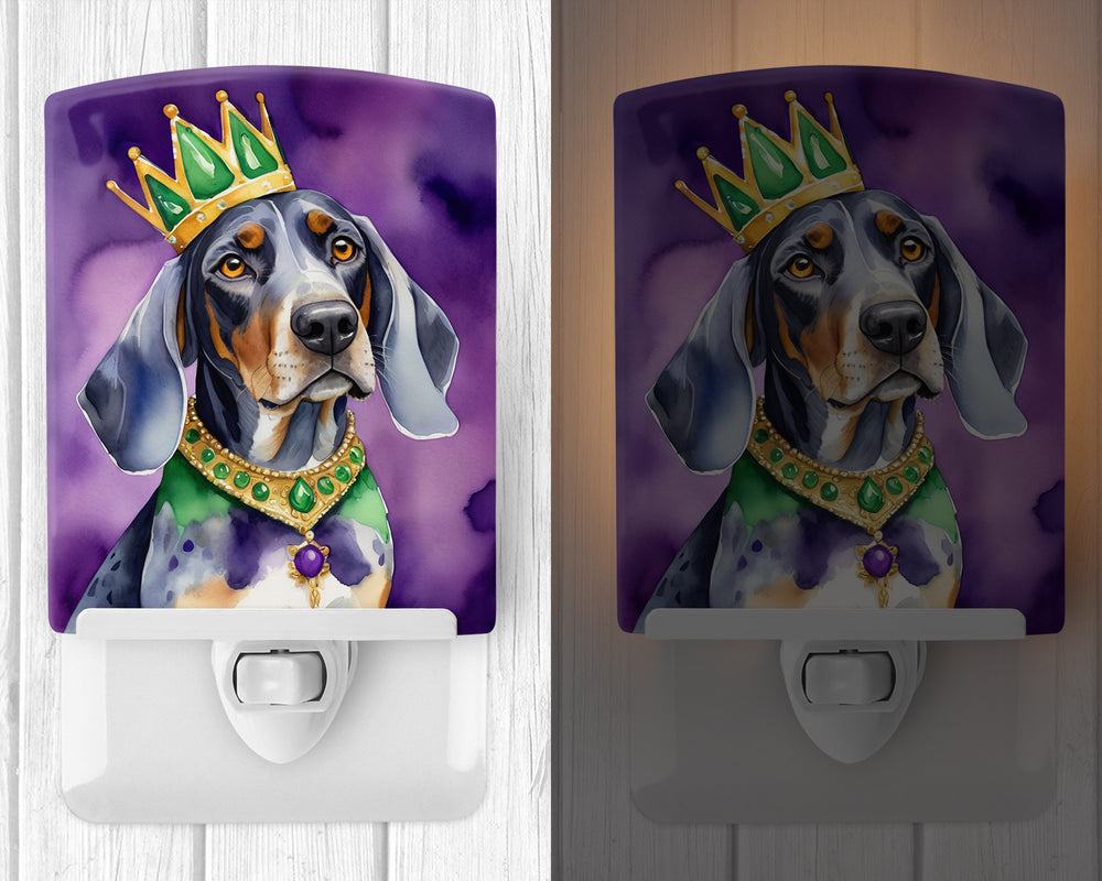 Bluetick Coonhound King of Mardi Gras Ceramic Night Light Image 2