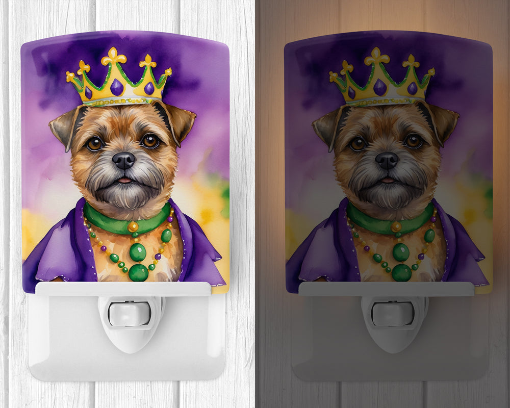 Border Terrier King of Mardi Gras Ceramic Night Light Image 2