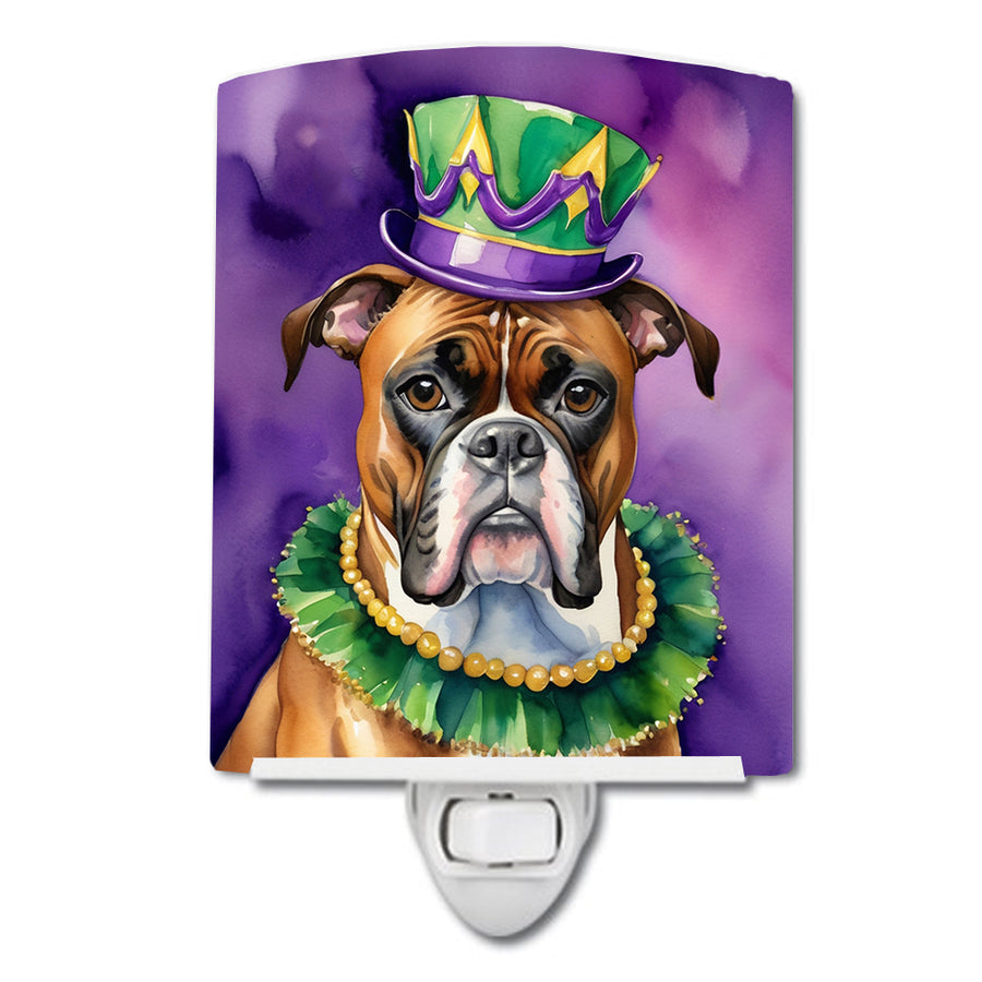 Boxer King of Mardi Gras Ceramic Night Light Image 1