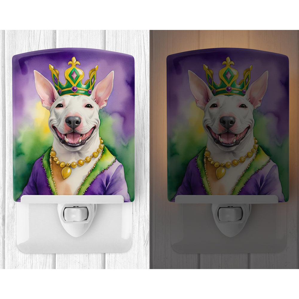 Bull Terrier King of Mardi Gras Ceramic Night Light Image 2