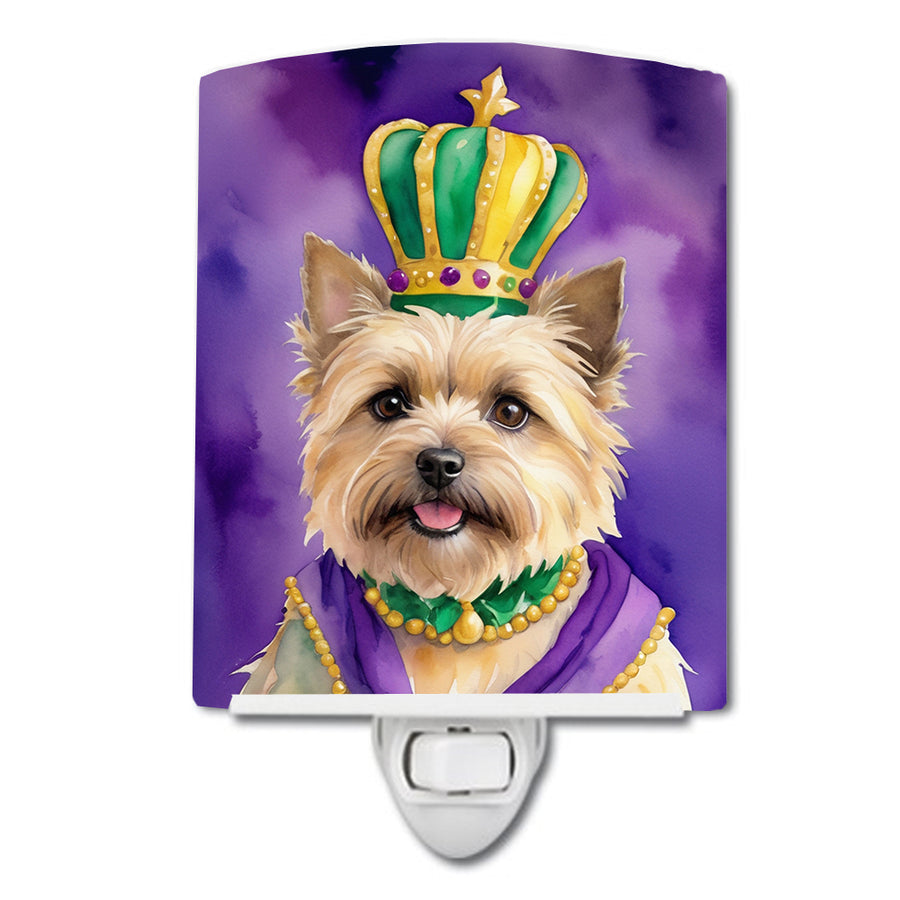 Cairn Terrier King of Mardi Gras Ceramic Night Light Image 1