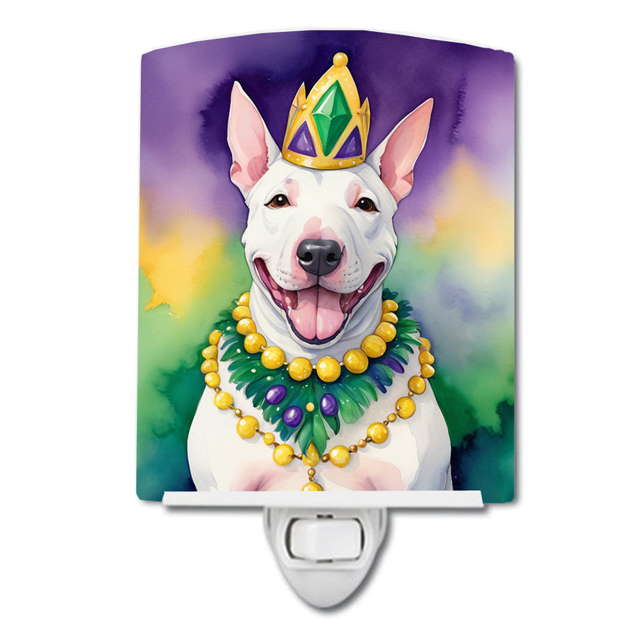 English Bull Terrier King of Mardi Gras Ceramic Night Light Image 1