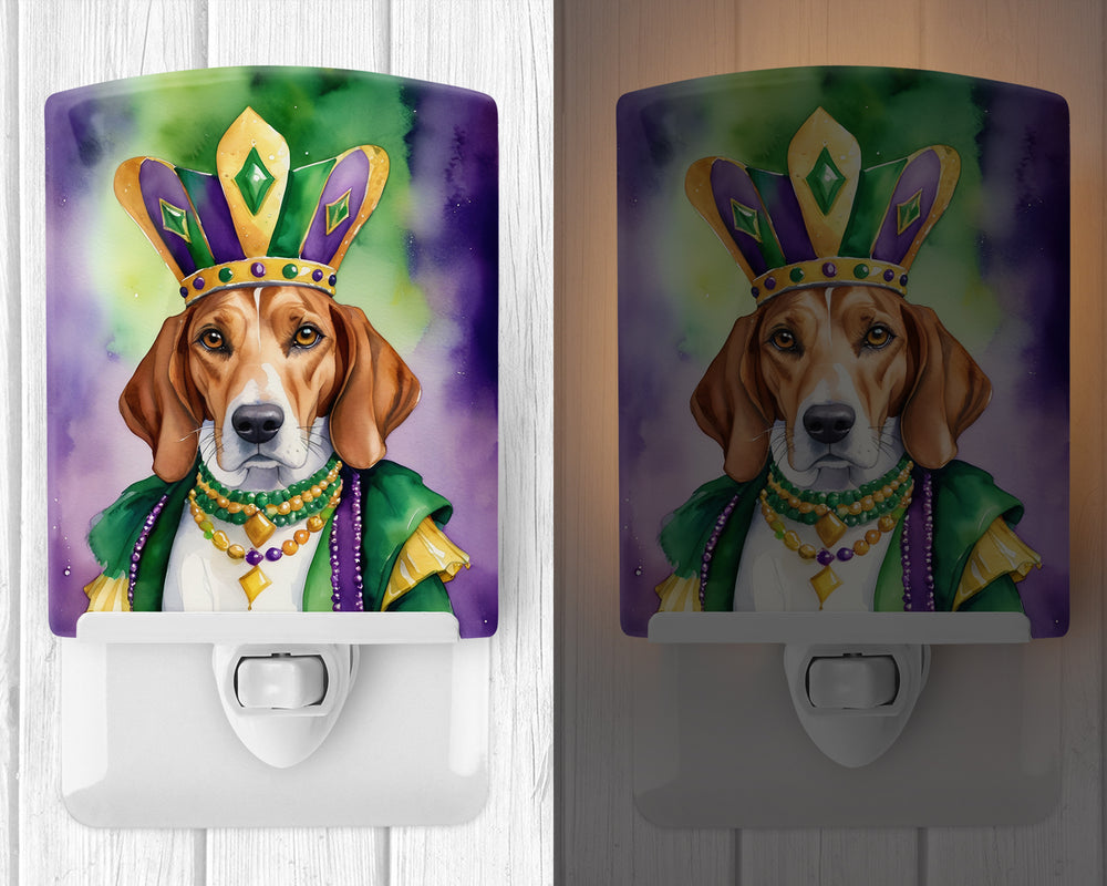 English Foxhound King of Mardi Gras Ceramic Night Light Image 2