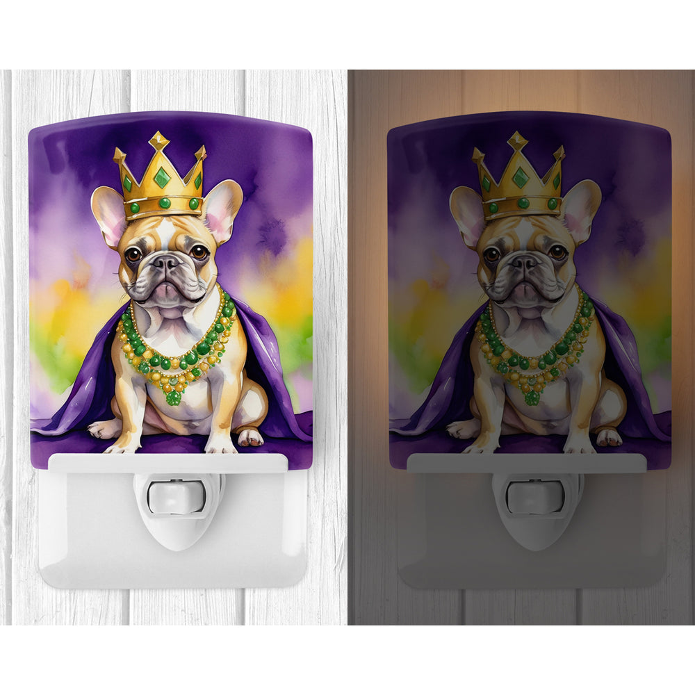French Bulldog King of Mardi Gras Ceramic Night Light Image 2
