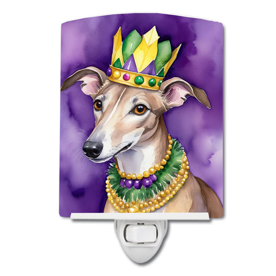 Greyhound King of Mardi Gras Ceramic Night Light Image 1