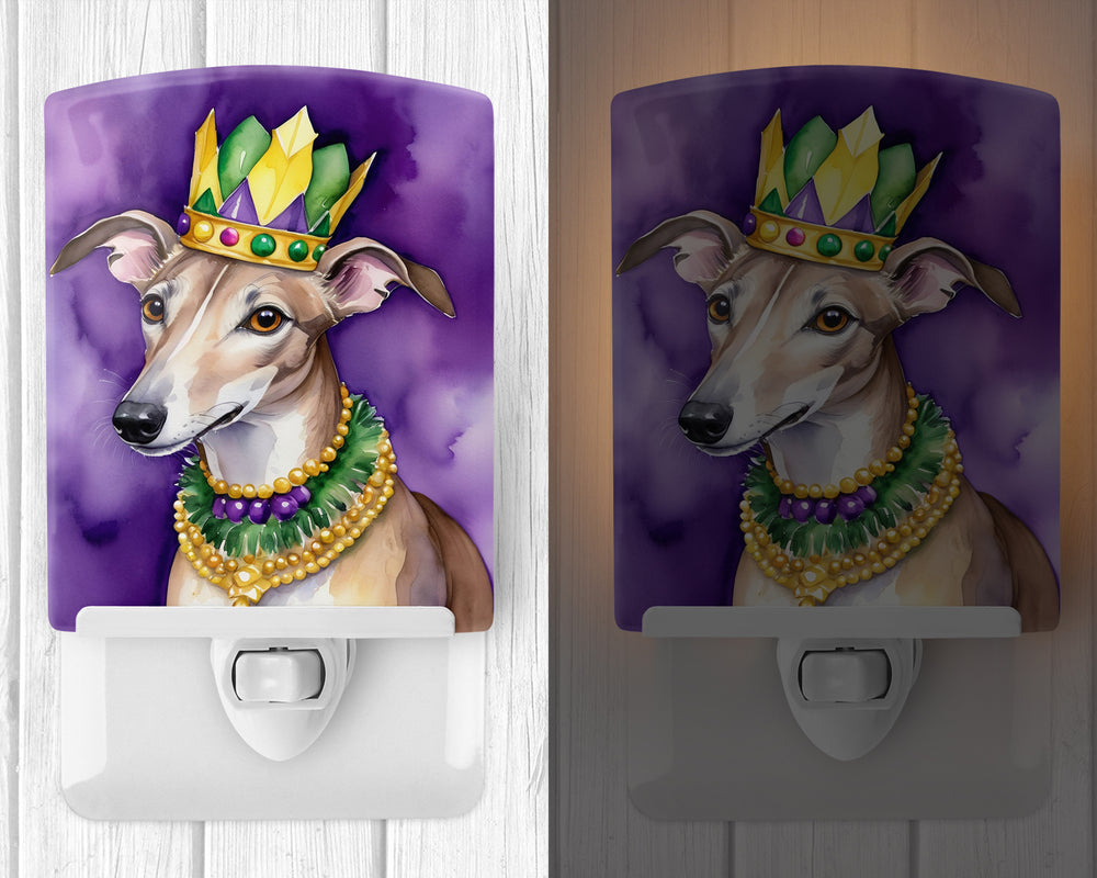 Greyhound King of Mardi Gras Ceramic Night Light Image 2