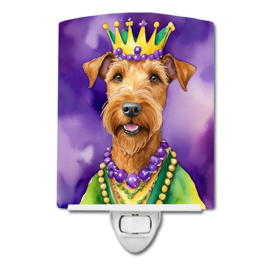Irish Terrier King of Mardi Gras Ceramic Night Light Image 1