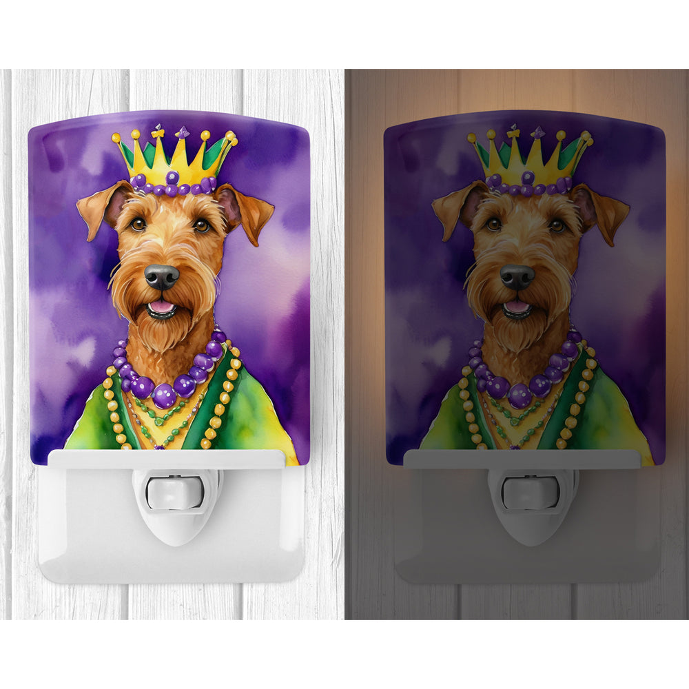 Irish Terrier King of Mardi Gras Ceramic Night Light Image 2