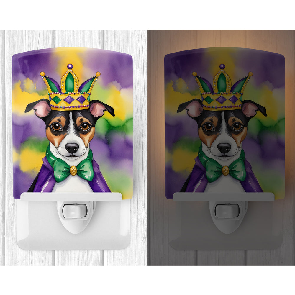 Jack Russell Terrier King of Mardi Gras Ceramic Night Light Image 2