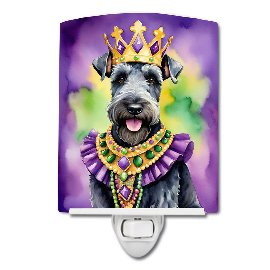 Kerry Blue Terrier King of Mardi Gras Ceramic Night Light Image 1