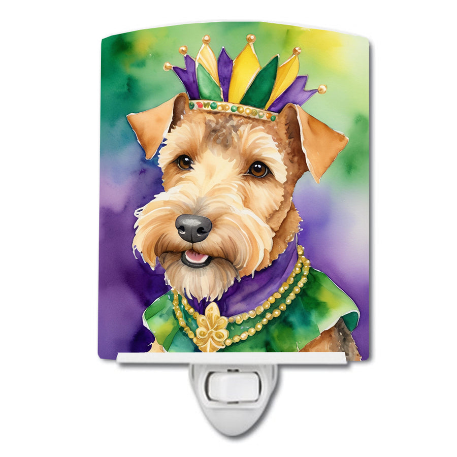 Lakeland Terrier King of Mardi Gras Ceramic Night Light Image 1
