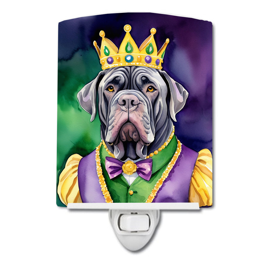 Neapolitan Mastiff King of Mardi Gras Ceramic Night Light Image 1