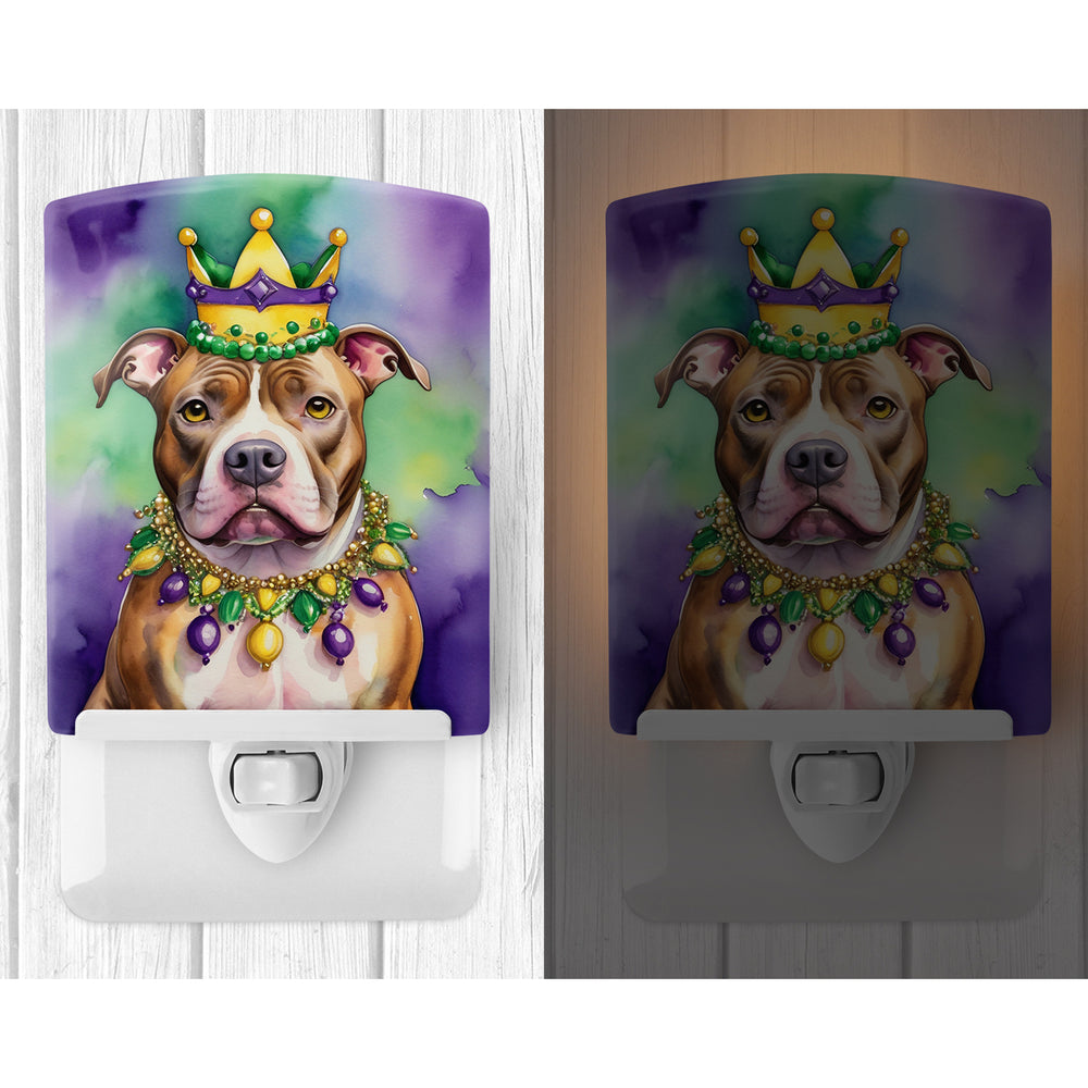 Pit Bull Terrier King of Mardi Gras Ceramic Night Light Image 2