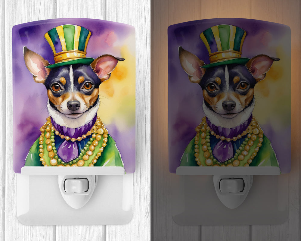Rat Terrier King of Mardi Gras Ceramic Night Light Image 2