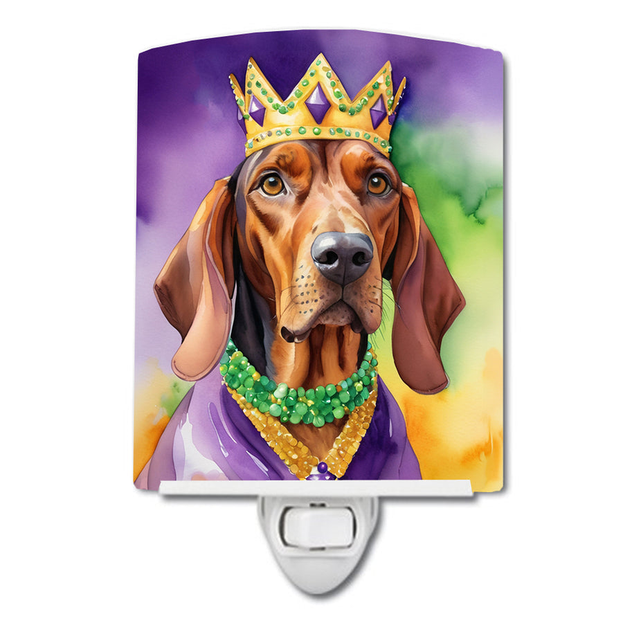 Redbone Coonhound King of Mardi Gras Ceramic Night Light Image 1