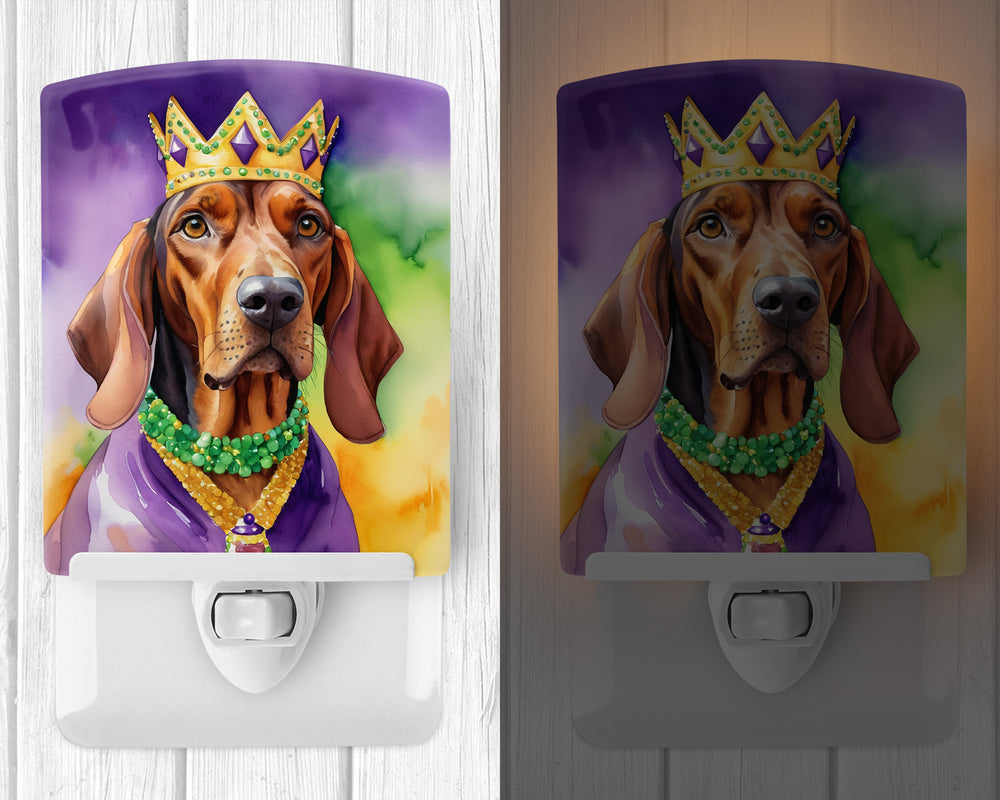 Redbone Coonhound King of Mardi Gras Ceramic Night Light Image 2