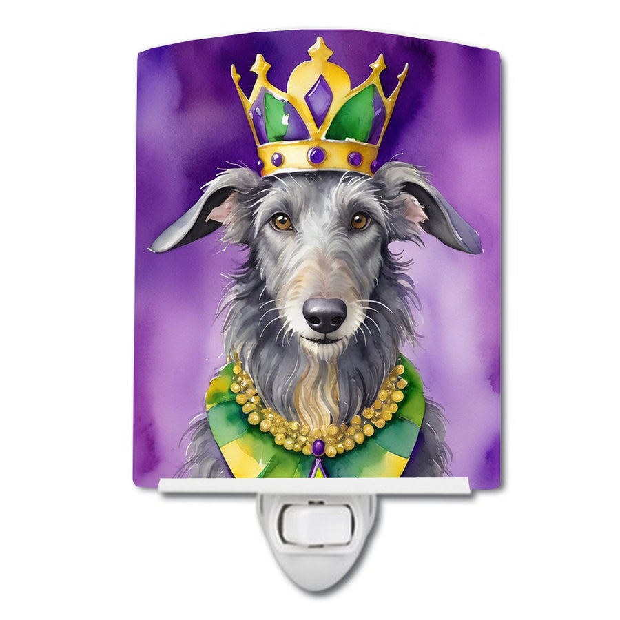 Scottish Deerhound King of Mardi Gras Ceramic Night Light Image 1