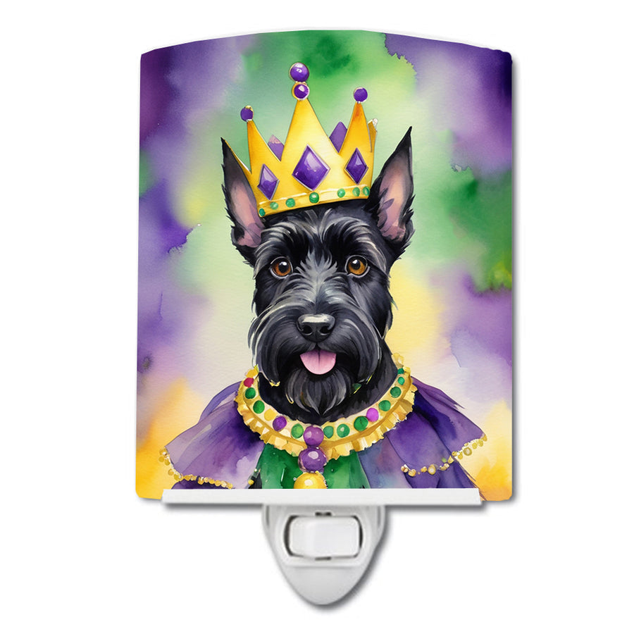 Scottish Terrier King of Mardi Gras Ceramic Night Light Image 1