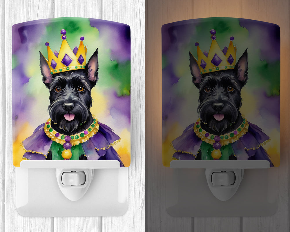 Scottish Terrier King of Mardi Gras Ceramic Night Light Image 2
