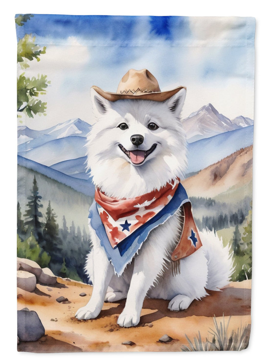American Eskimo Cowboy Welcome House Flag Image 1