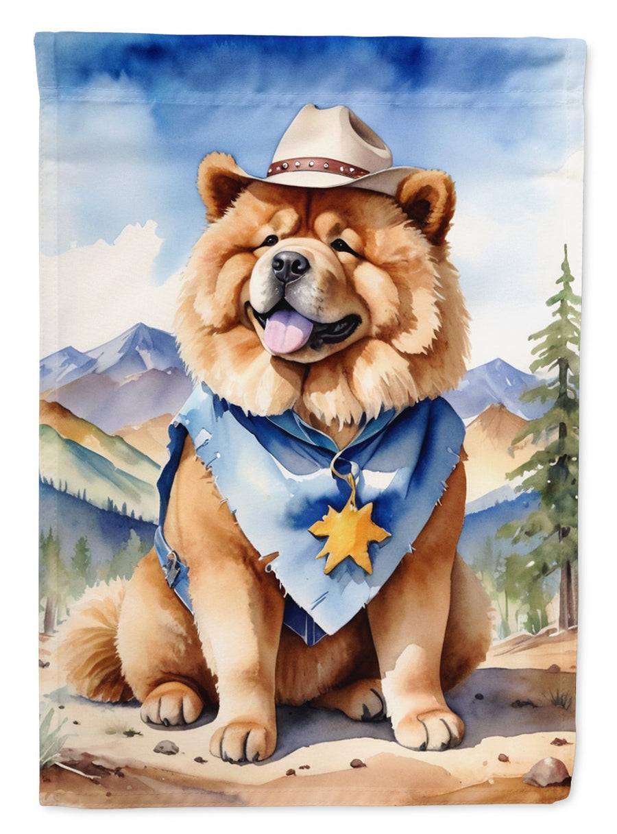 Chow Chow Cowboy Welcome House Flag Image 1
