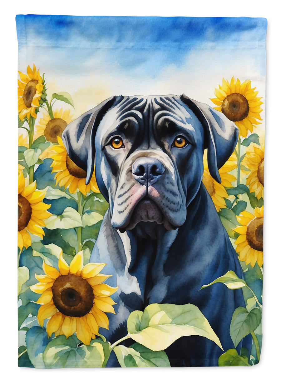 Cane Corso in Sunflowers House Flag Image 1