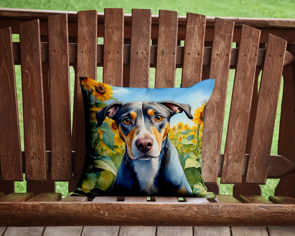 Catahoula in Sunflowers Throw Pillow Image 2