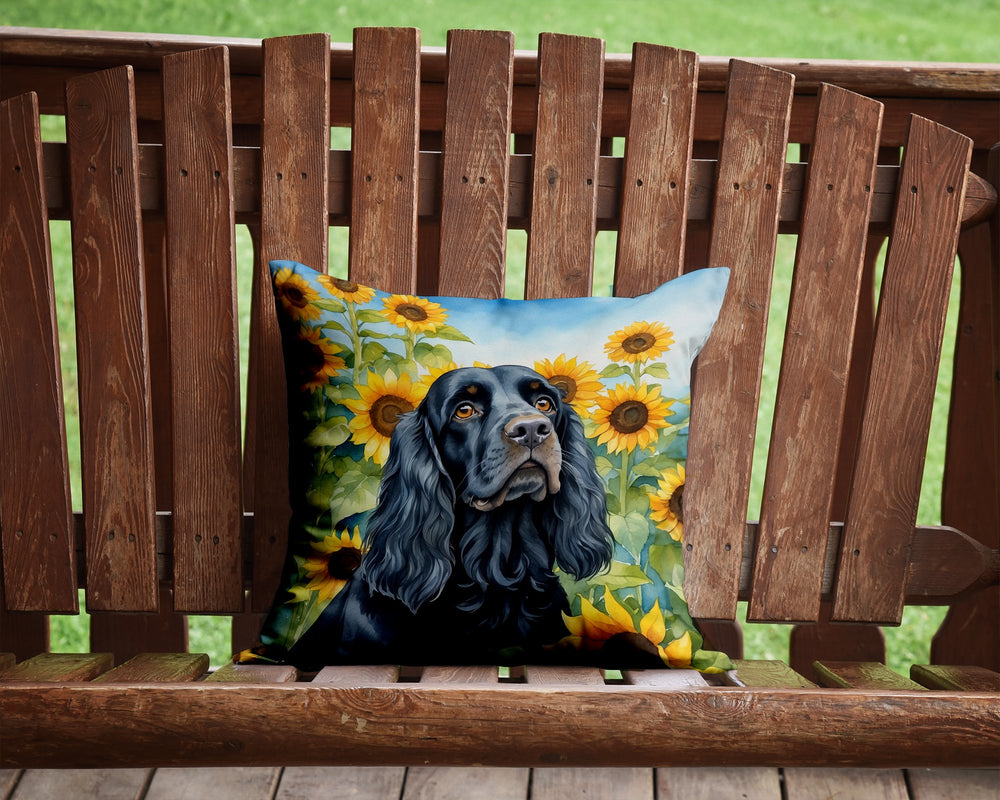 Cocker Spaniel in Sunflowers Throw Pillow Image 2