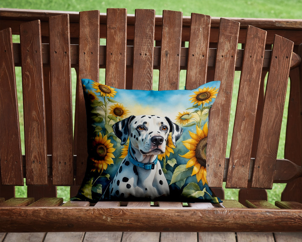 Dalmatian in Sunflowers Throw Pillow Image 2