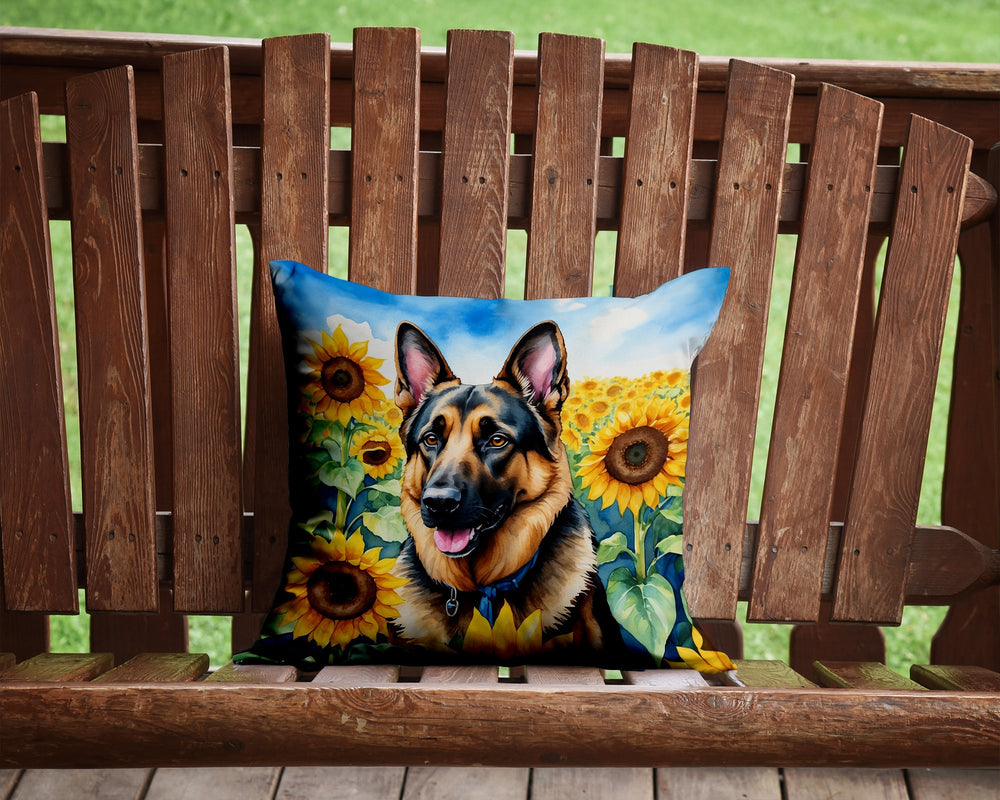 German Shepherd in Sunflowers Throw Pillow Image 2